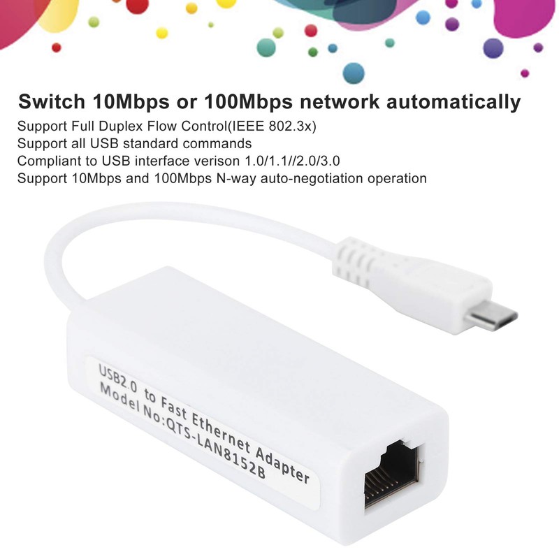 Micro USB to RJ45 Ethernet Adapter for Raspberry PiZero 1.3