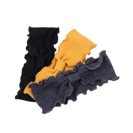 HONMEET 3Pcs Women Yoga Headband Wide Brimmed Bowknot Hairbands with Wavy Edges for Sports Running Dancing Stylish Durable Non Slip Design