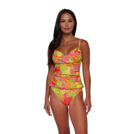Sunsets Simone Tankini Women's Swimsuit Top in Ribbed Fabric (Bottom Not Included), Citrus Grove Sandbar Rib, Small