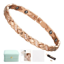QIAOZILI Magnetic Bracelet for Women, Anti-Static Bracelet, Titanium Steel, Adjustable Size, Includes Exclusive Gift Box, Hypoallergenic, Lightweight, Gentle and Skin-Friendly, Valentine's Day