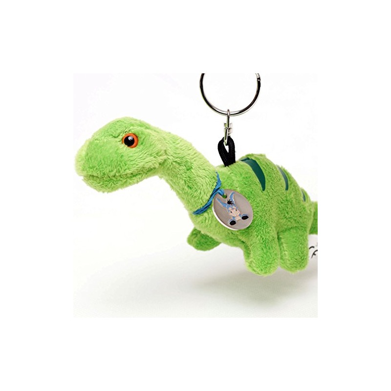 Dinosaur Keyring Plush Apatosaurus Green Cuddly Toy Pendant Ringo -