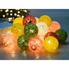 WeRChristmas 20 Cotton Ball Warm White LED Light String Christmas