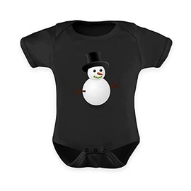 generic snowman with cylinder snow winter - baby bodysuit -