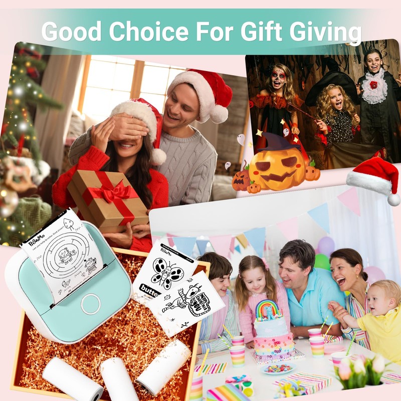 Print Pod Mini Printer, Inkless Sticker Printer, T02 Portable Thermal