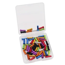 8 Color 48 PCS, Cable End Crimps, Bike Cable End Caps, Alloy Road Mountain Bikes Brake Tips Shifter, 6 PCS for each Color of Red Black Golden Silver Green Blue Purple Orange