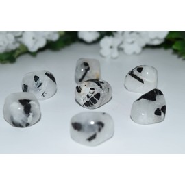 Nature's Enlightenment Tumbled Black Tourmaline Rutilated Quartz Crystal 1 pc