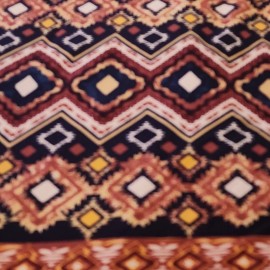 Unbranded Double Brushed Ethnic Diamond Stripe   Knit Fabric  By the Yard