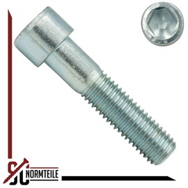 Cylindrical Screws with ISK - M5 x 80 mm - Pack of 5 - DIN 912 / ISO 4762 - Galvanised Steel 8.8 - SC912