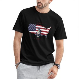 Lzzidou Men's 4th of July Shirts American Flag Patriotic Shirts Short Sleeve USA Memorial Day Cotton T Shirts