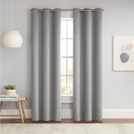 Eclipse Darrell Modern Blackout Thermal Grommet Window Curtains for Bedroom or Living Room (Single Panel), 37 in x 54 in, Gray