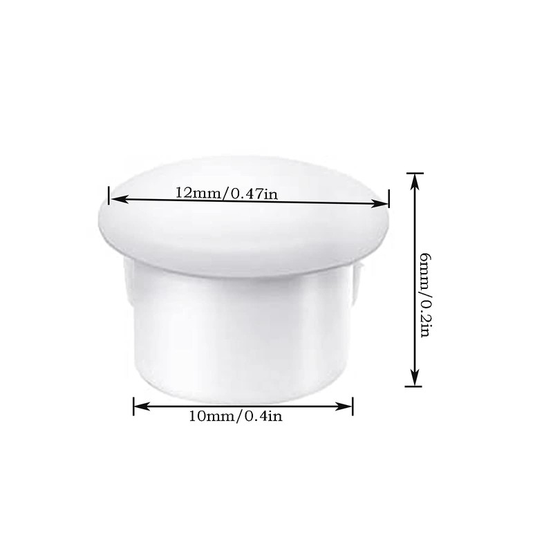 100pcs Plastic White Round Button Plugs Screw Cap, for Chair