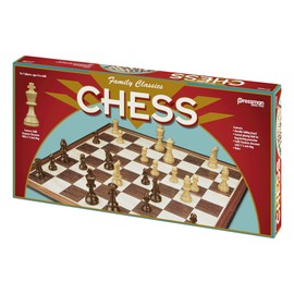 Family Classics Chess by Pressman - with Folding Board and Full Size Chess Pieces
