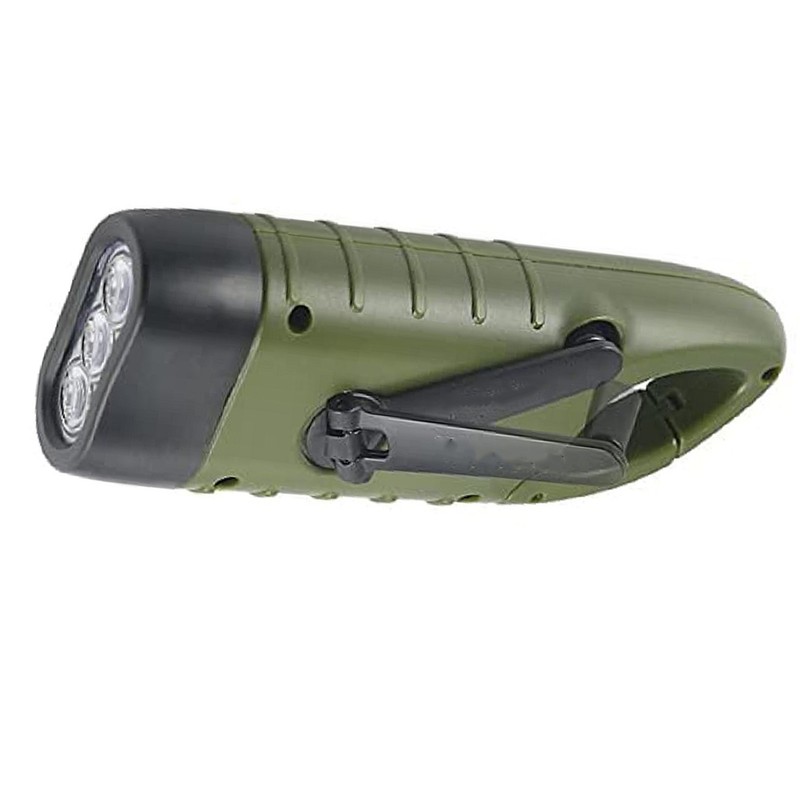 LED Portable Flashlight Multifunction Solar Charging Manual Power Generation Torch