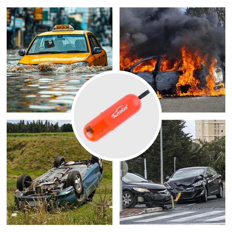 AutoGo Emergency Escape Hammer for Car Glass Breaking with Seatbelt
