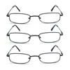 EYE ZOOM 3 Pack Classic Readers Rectangular Metal Reading Glasses