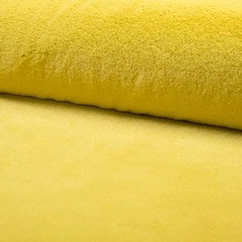 Luxury Short Plush Super Soft Faux Fur Fabric Material - Yellow, 1Mtr - 150cm x 100cm