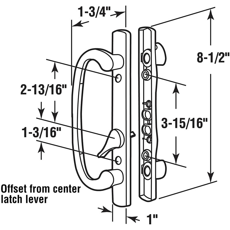 MaxxGeek Sliding Patio Door Handle Set with Mortise Lock, Zinc
