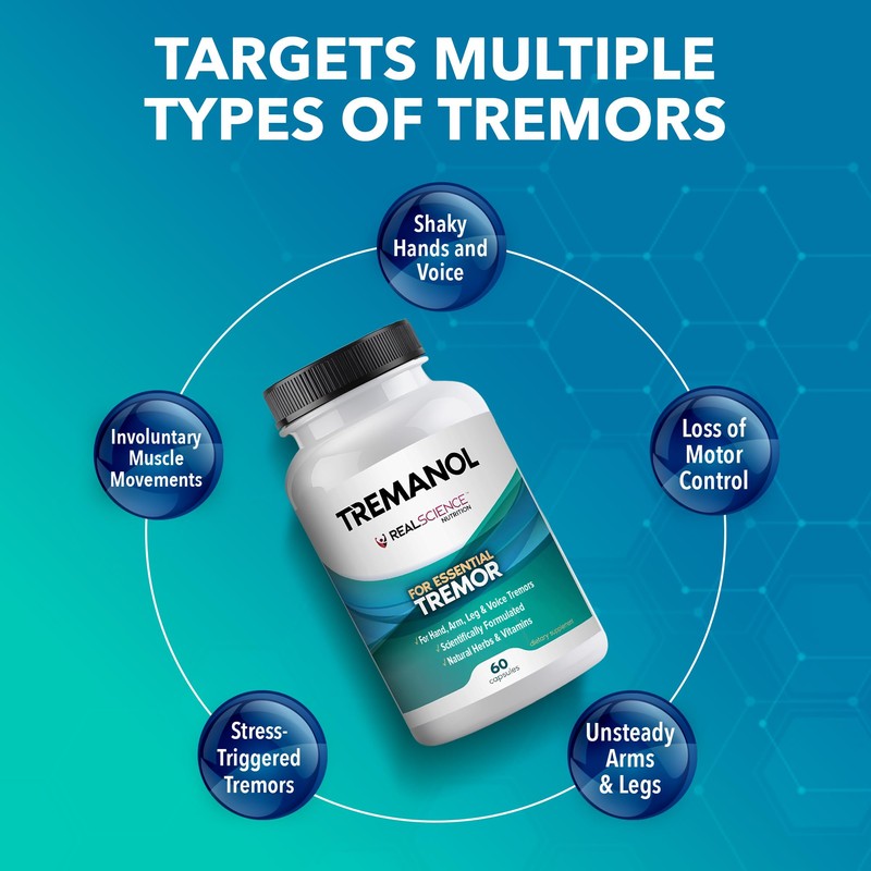Tremanol Natural Aid Essential Tremor Relief Herbal Supplement for Neurological