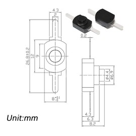 mxuteuk 50pcs Black Latching Mini ON/Off Switch Self-Lock Micro Push Button Switch DC 30V 1A for Light Lamp Wall Outlet DIY SMD Flashlight Type BK-1208