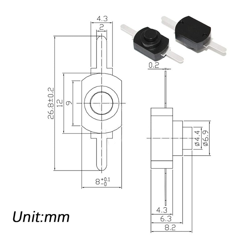 mxuteuk 50pcs Black Latching Mini ON/Off Switch Self-Lock Micro Push