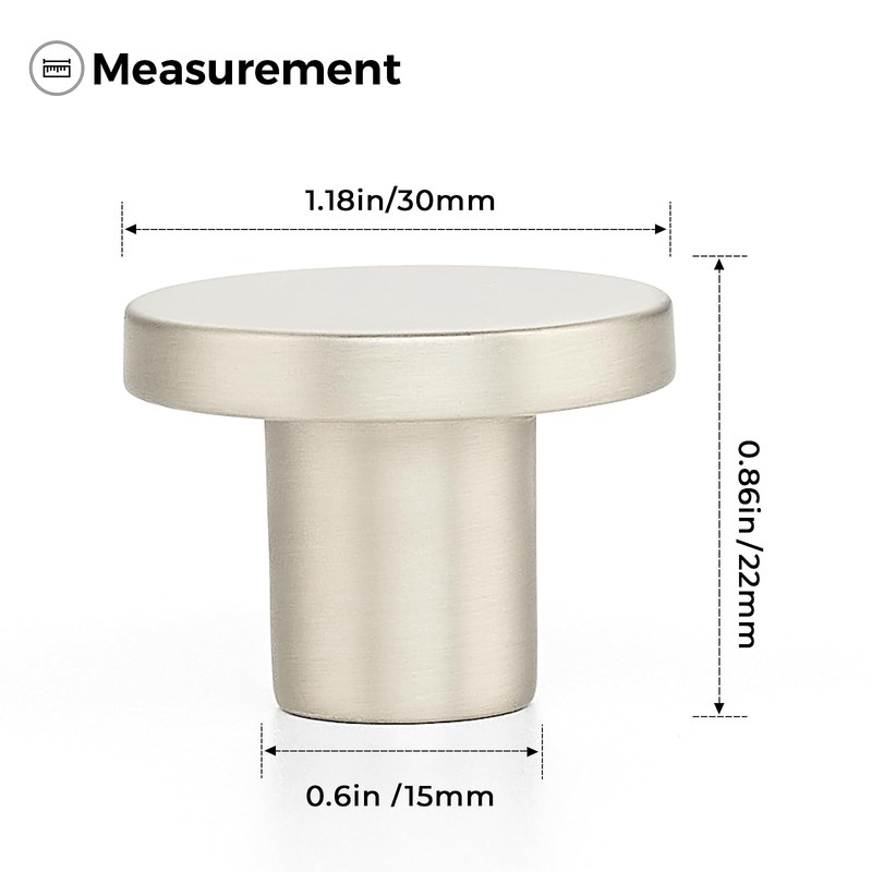 Ravinte 5 Pack Cabinet Knobs Brushed Nickel Kitchen Cabinet Knobs