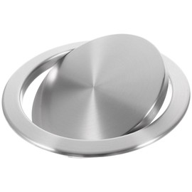 Yardwe Stainless Steel 8.26 Inch Recessed Counter Top Trash can Lid with Built-in Balance Flap Cover for Kitchen and Commercial Use