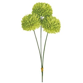 Tokyodo FM002927-023 Artificial Flowers MAGIQ Ping Pong Mum Pick, Green, Flower Diameter 2.4 x 8.3 inches (6 x 21 cm), 3 Pieces
