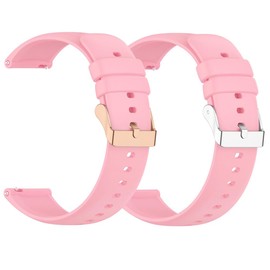 yiqungo 20mm 22mm Silicone Watch Band with Rose Gold Buckle, Soft Rubber Replacement Straps with Quick Release (pink, 20mm)