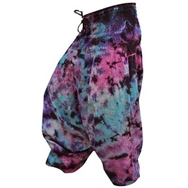 Shopoholic Fashion Tie Dye Colorful Hippy Boho Loose Fit Baggy Harem Pants, New Tiedye 3
