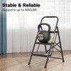 BONTEC 3-Step Ladder, Folding Step Stool, 600lbs Max Load Capacity,