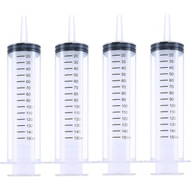 6 Pack Large Plastic Syringe for Scientific Labs and Dispensing Multiple Uses Measuring Syringe Tools (150 ml)