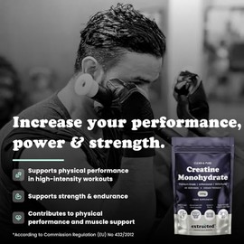 Pure Creatine Monohydrate Powder, 200g, 40 Servings