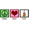 CafePress Peace Love Cello Rectangle Bumper Sticker Car Decal