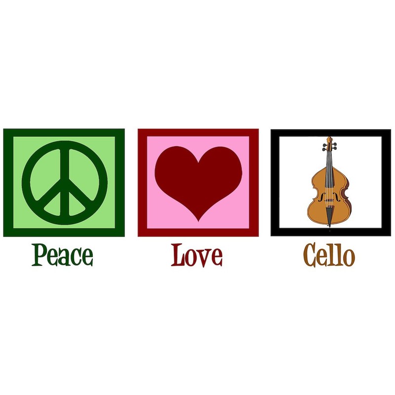 CafePress Peace Love Cello Rectangle Bumper Sticker Car Decal