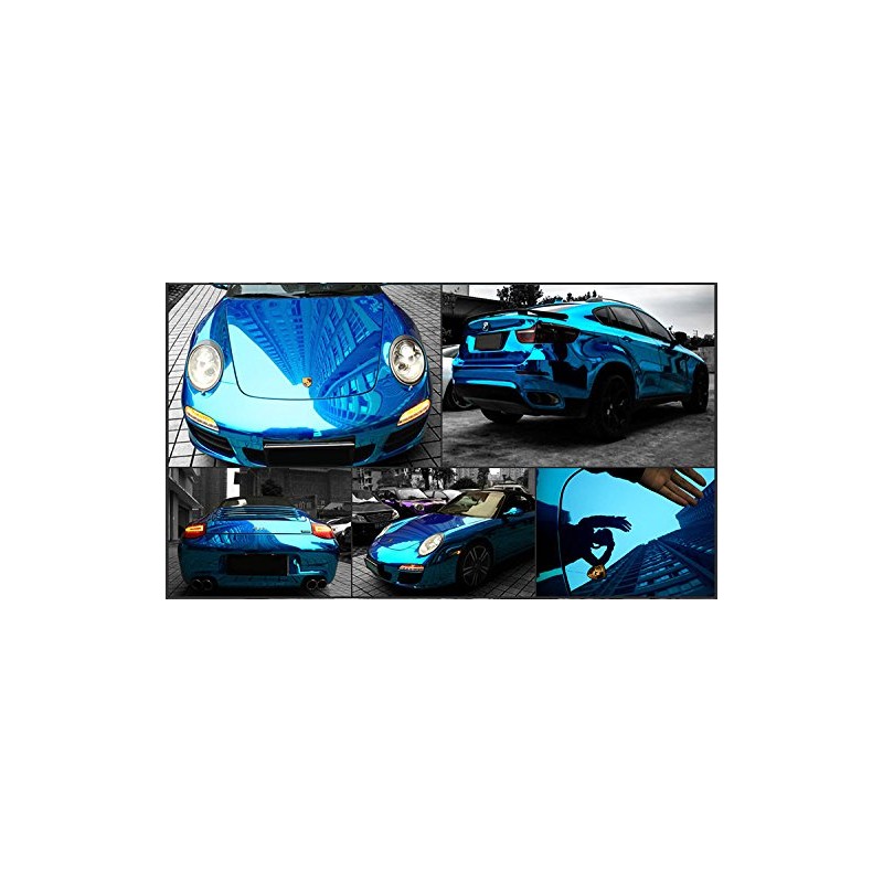 DIYAH Gloss Chrome Mirror Vinyl Car Wrap Sticker with Air