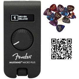 Fender Mustang Micro Plus Headphone Amplifier Bundle with 12-Pack Picks and Austin Bazaar Instructional Video