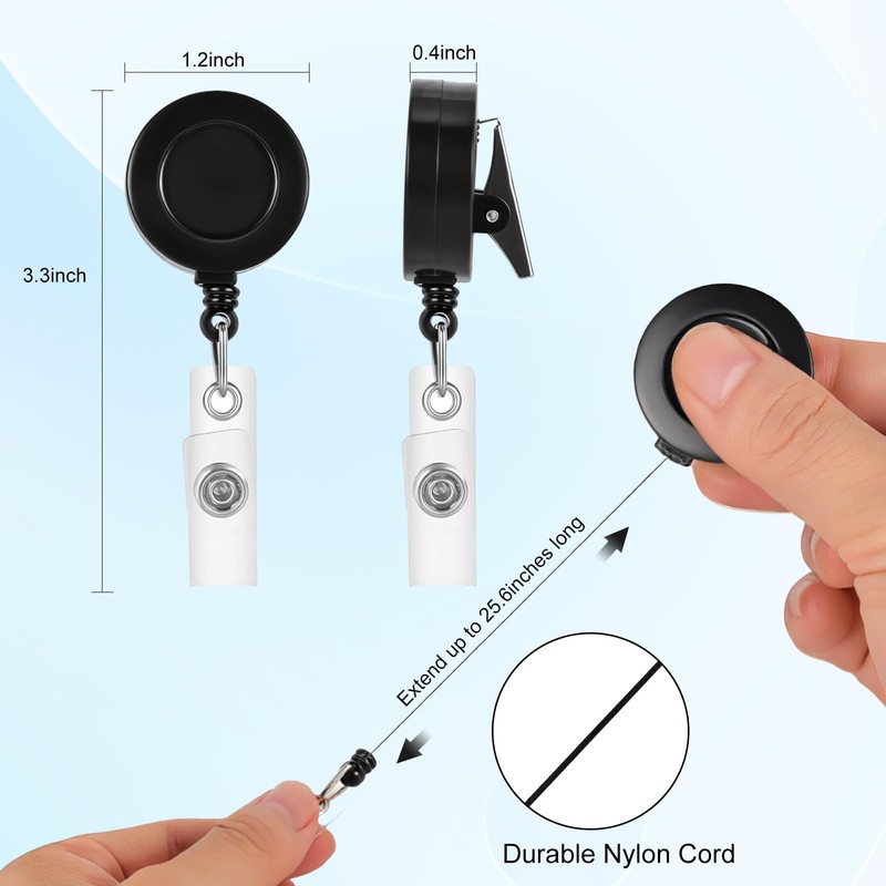 5 Pack ID Card Holders with 5 Pack Retractable Badge