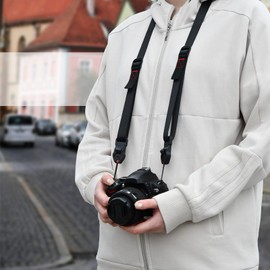 Yullmu Camera Strap Compatible for Peak Design Quick Release - Adjustable Length 198 lbs Load Capacity Quick Installation Durable 0.78 Inch Wide for DSLR Mirrorless & Travel Photography（Black）