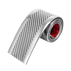 X AUTOHAUX 7cmx1 Meter Car Door Sill Protector Carbon Fiber Pattern Silver Tone