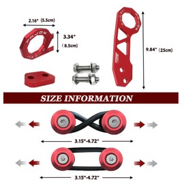 VenxyKod Rear Tow Towing Hook for Universal Car Auto Trailer Ring, Bumper Quick Release Front Rear Bumper Fasteners Aluminum Racing Trailer Hook(Good Luck, Red)