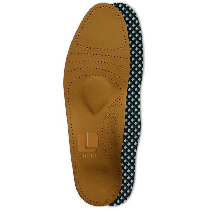 Lenzen Premium Leather Footbed Insole with Metatarsal Support, beige