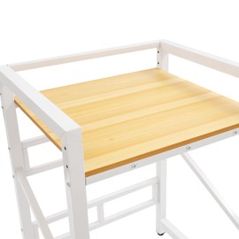 RocoReny Washer Dryer Stacking Rack Stand, Dryer Storage Shelf with Adjustable Shelves, Space Saver Washer Dryer Storage Shelf, Universal Washer for Bathroom Laundry Room (White, Light Walnut)