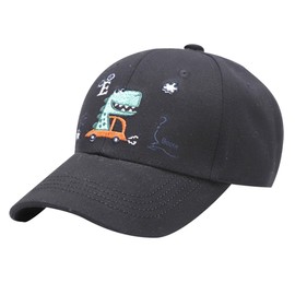 White Fang CZ056 Baseball Cap, Brim, Dinosaur, Cute, Cap, Monster Pop, For Kids, Cool, Black