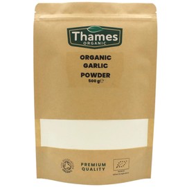 Organic Garlic Powder-Certified Organic, Non-GMO, Vegan, No Additives, No Preservatives, Resealable Bag by Thames Organic 500g
