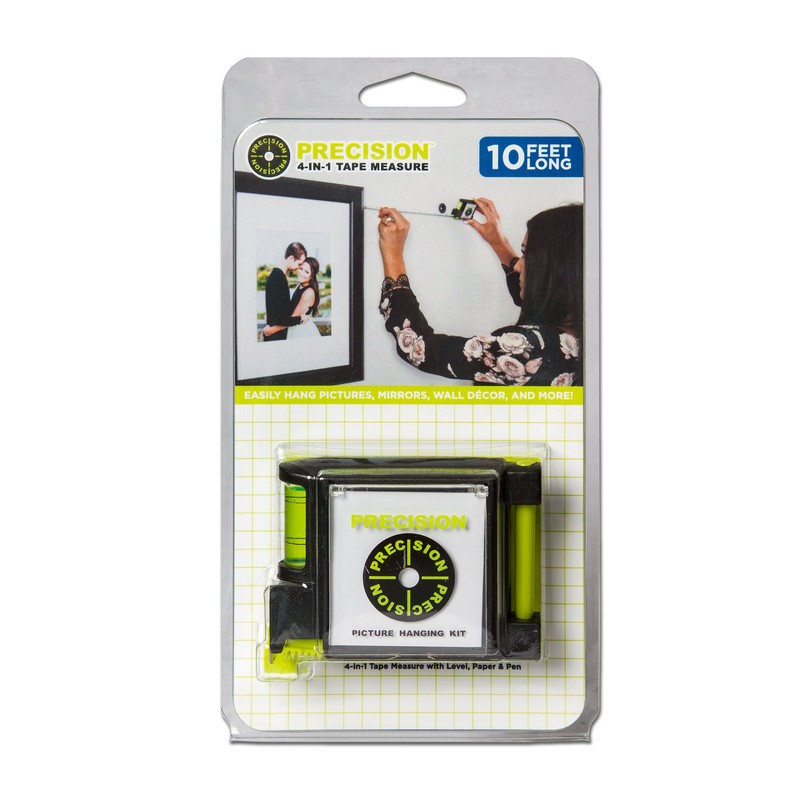 Precision 4-in1 Tape Measure with Level, Paper & Pen