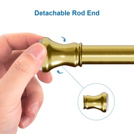 Amazer Spring Tension Shower Curtain Rod, 42-72 Inches Rust-Resistance Tension Curtain Rod Bathroom Rod, Adjustable Shower Curtain Rod No Drill, Brushed Gold