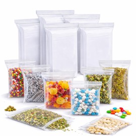 Grip Seal Bags, Set of Zip Lock Bag, Tear-Resistant and Transparent Polybags with Grip Seal, Plastic Bags, Packaging Bags, Small and Large, 500 Pieces, 500X