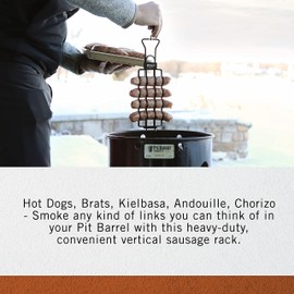 Pit Barrel Cooker Sausage Hanger | Grill Meat and Hang Sausauges Simultaneously | Barrel Smoker Hanger Grill Basket for Brats, Hotdogs, Chorizo, and Sausages