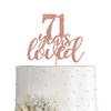 71 Rose Gold Glitter 71 Years Loved Cake Topper, Happy