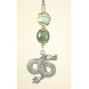 Silvery Dragon with Turquoise Blue Lampwork Glass Ceiling Fan Pull